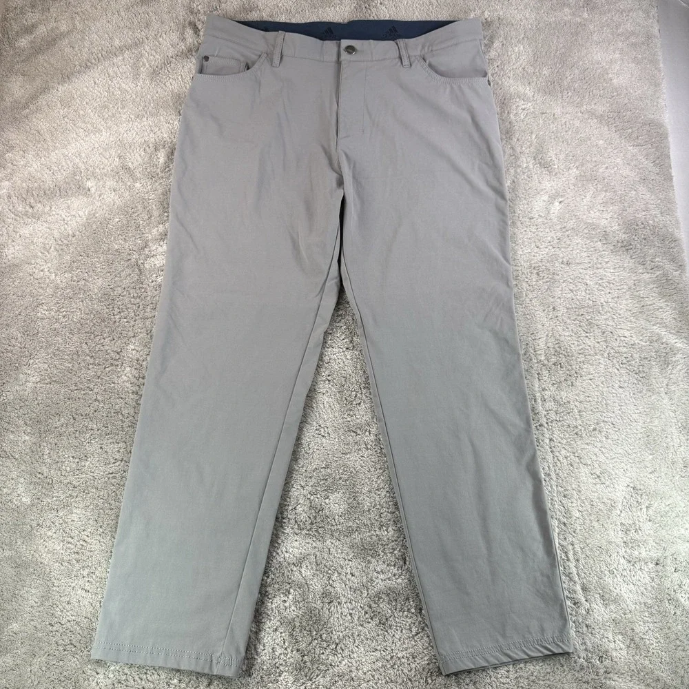 Adidas‎ Golf Go-To 5 Pocket Pants Mens 36x30 Gray Tapered Stretch Primegreen